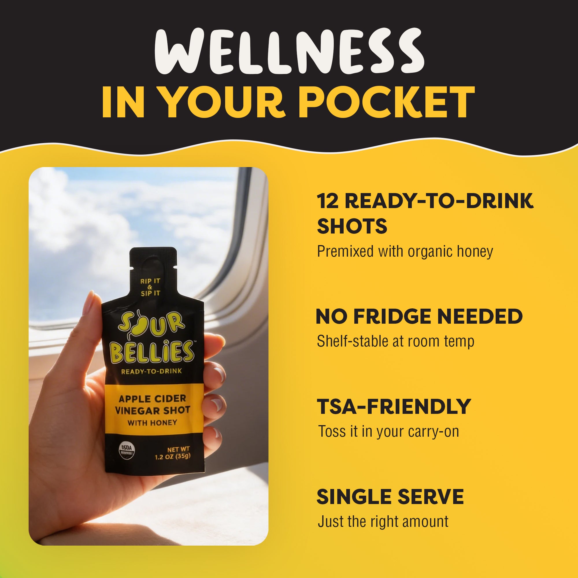 Sourbellies Apple Cider Vinegar Shots - 12 pack